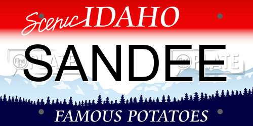 SANDEE Idaho License Plate