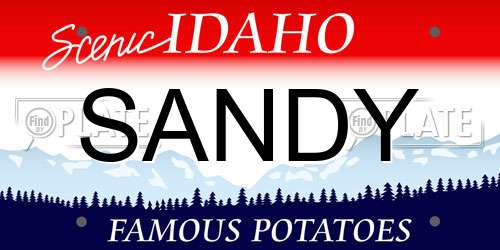 SANDY Idaho License Plate
