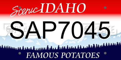 SAP7045 Idaho License Plate