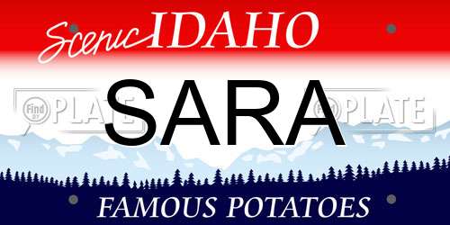 SARA Idaho License Plate