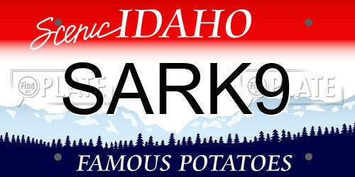 SARK9 Idaho License Plate