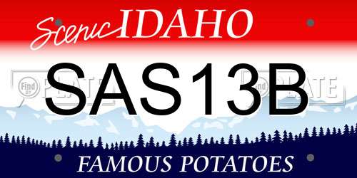 SAS13B Idaho License Plate