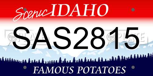 SAS2815 Idaho License Plate
