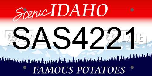 SAS4221 Idaho License Plate