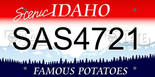 SAS4721 Idaho License Plate
