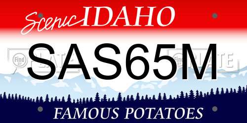 SAS65M Idaho License Plate