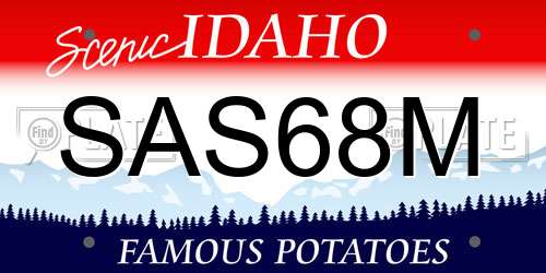 SAS68M Idaho License Plate