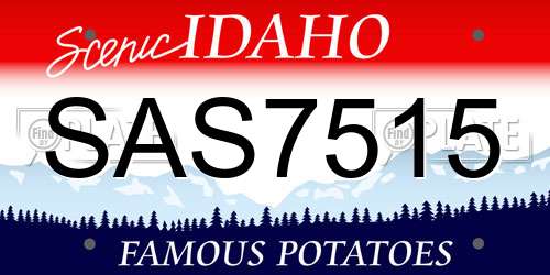 SAS7515 Idaho License Plate