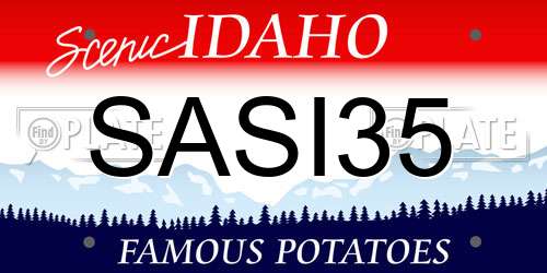 SASI35 Idaho License Plate