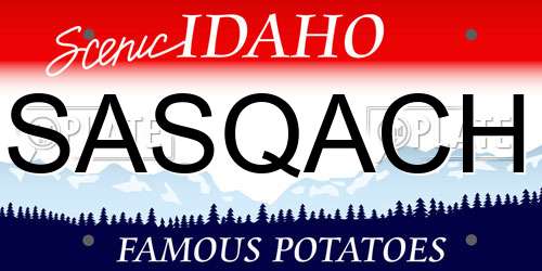 SASQACH Idaho License Plate