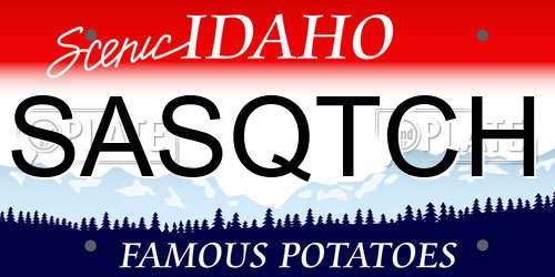 SASQTCH Idaho License Plate