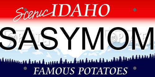 SASYMOM Idaho License Plate