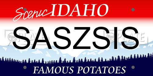 SASZSIS Idaho License Plate