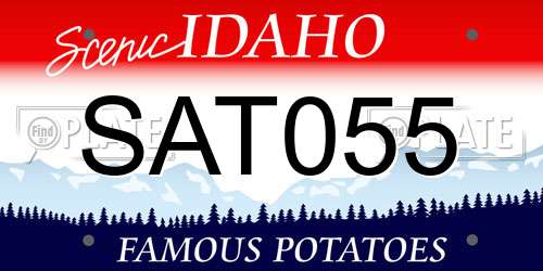 SAT055 Idaho License Plate