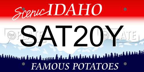 SAT20Y Idaho License Plate