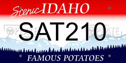 SAT210 Idaho License Plate