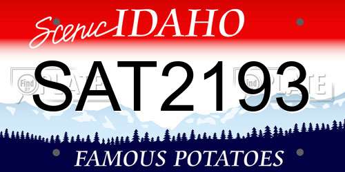 SAT2193 Idaho License Plate