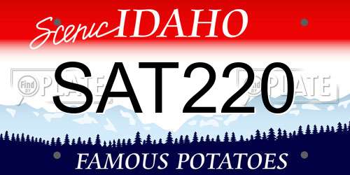 SAT220 Idaho License Plate