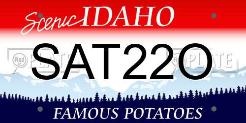 SAT22O Idaho License Plate