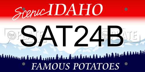 SAT24B Idaho License Plate
