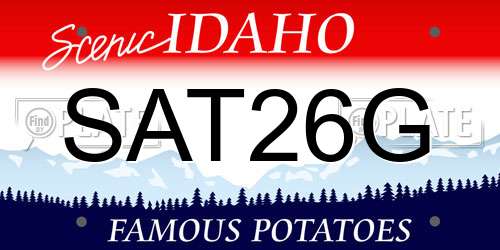 SAT26G Idaho License Plate
