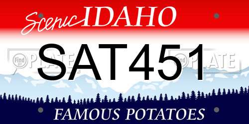 SAT451 Idaho License Plate