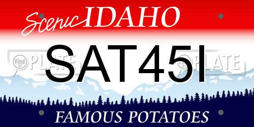 SAT45I Idaho License Plate