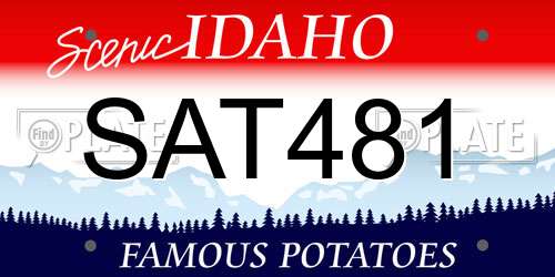 SAT481 Idaho License Plate