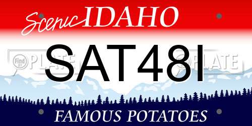 SAT48I Idaho License Plate