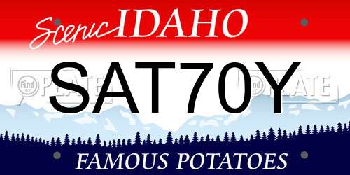 SAT70Y Idaho License Plate