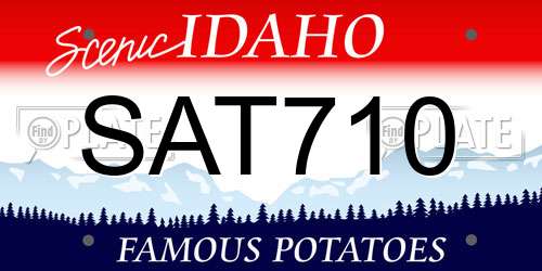 SAT710 Idaho License Plate
