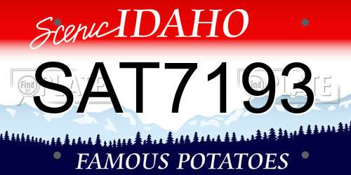 SAT7193 Idaho License Plate