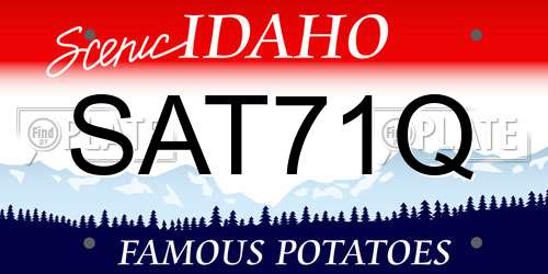 SAT71Q Idaho License Plate