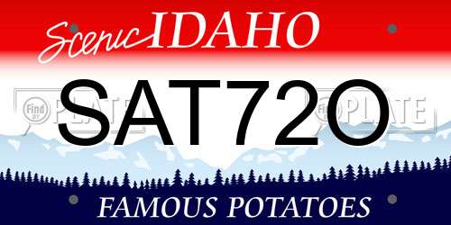 SAT72O Idaho License Plate