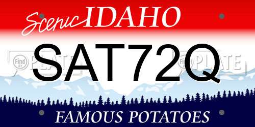 SAT72Q Idaho License Plate