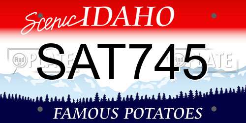 SAT745 Idaho License Plate