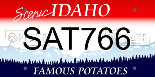 SAT766 Idaho License Plate