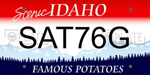 SAT76G Idaho License Plate