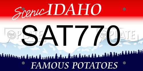 SAT770 Idaho License Plate