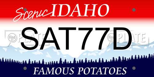 SAT77D Idaho License Plate