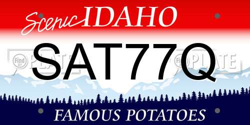 SAT77Q Idaho License Plate