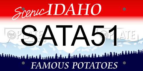 SATA51 Idaho License Plate