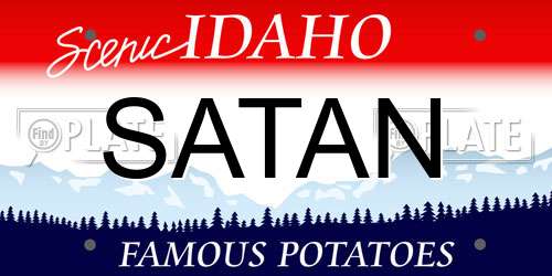 SATAN Idaho License Plate