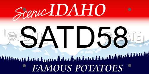 SATD58 Idaho License Plate