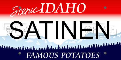 SATINEN Idaho License Plate