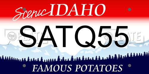 SATQ55 Idaho License Plate