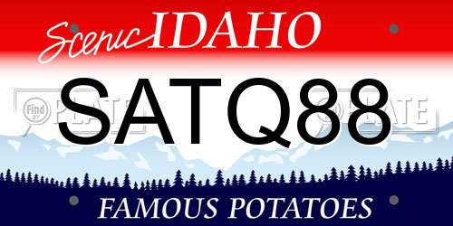 SATQ88 Idaho License Plate
