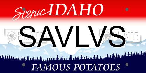 SAVLVS Idaho License Plate