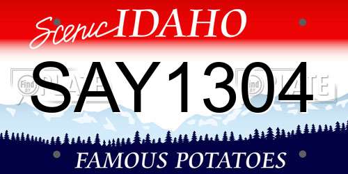 SAY1304 Idaho License Plate