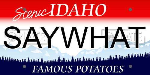 SAYWHAT Idaho License Plate